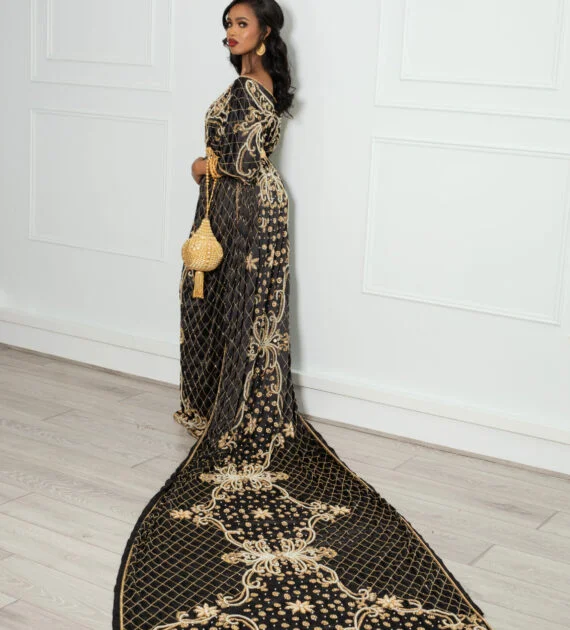 Lulul Bridal Dirac in Black & Gold - Image 2