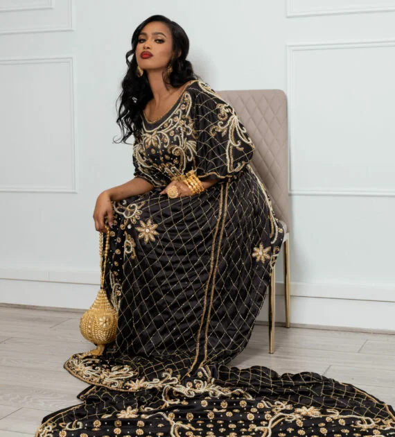 Lulul Bridal Dirac in Black & Gold - Image 4