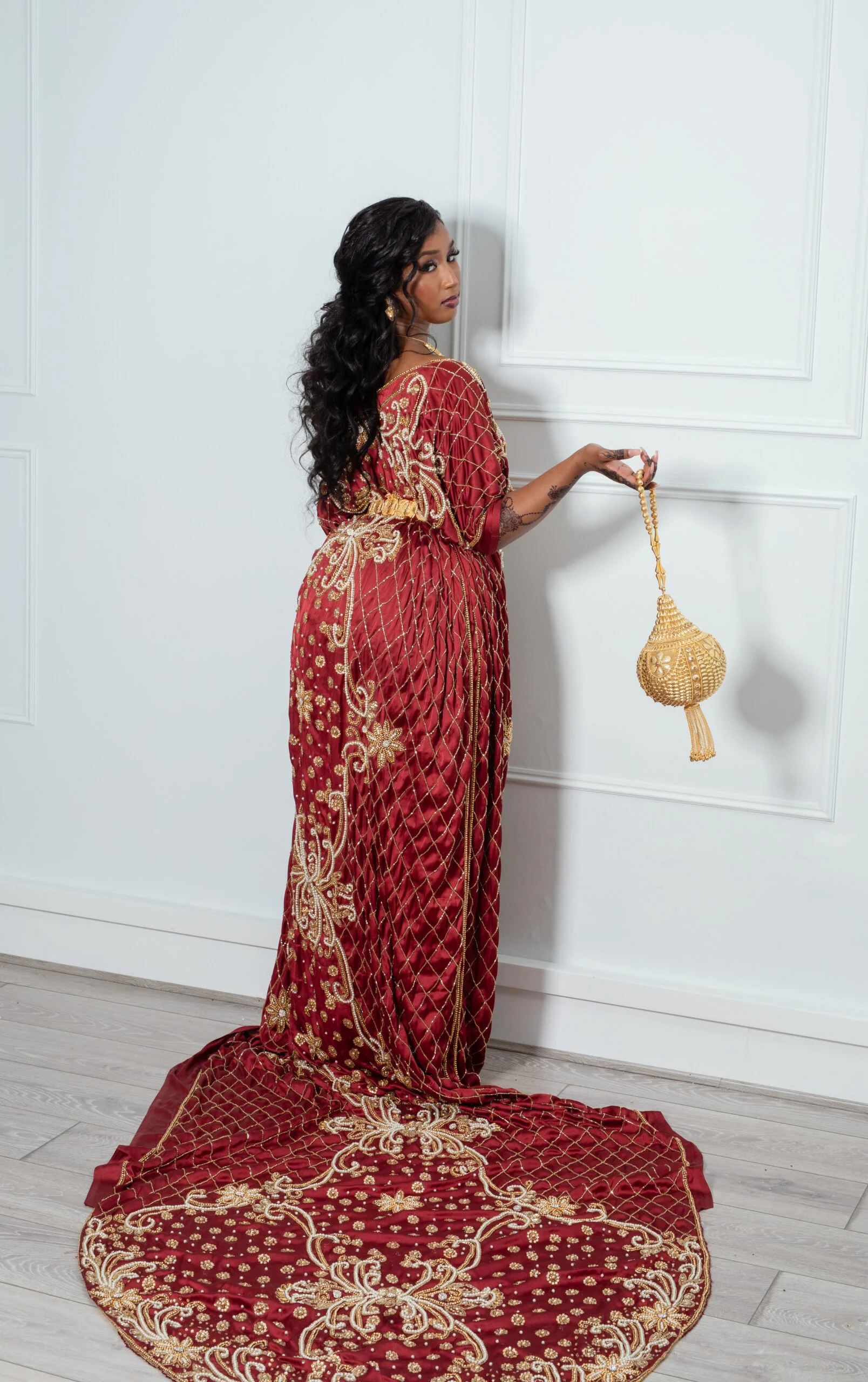 Dahbo Collection Bridal Dirac - Burgundy - Image 2