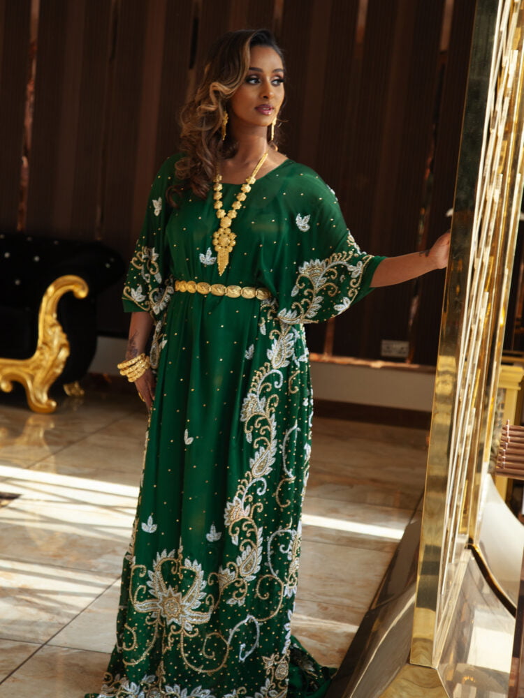 Emerald Green & Gold Long Dirac