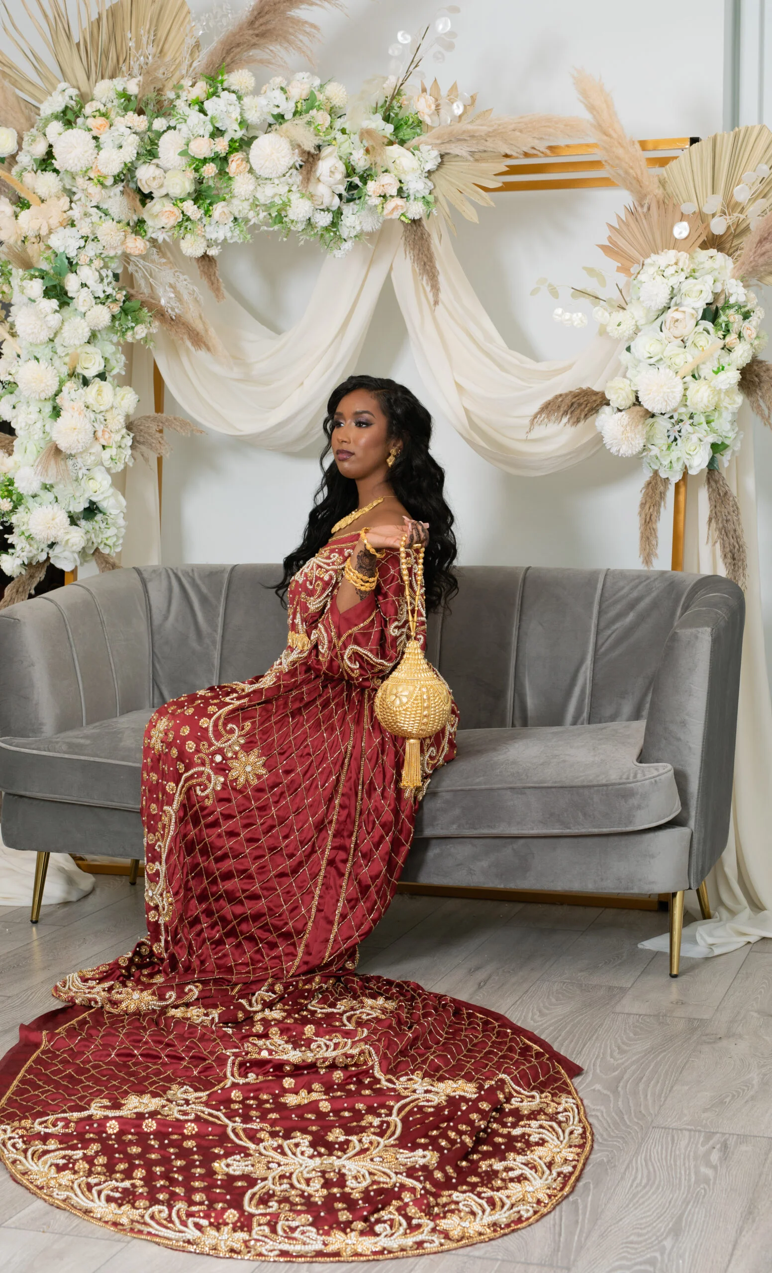 Dahbo Collection Bridal Dirac - Burgundy - Image 4