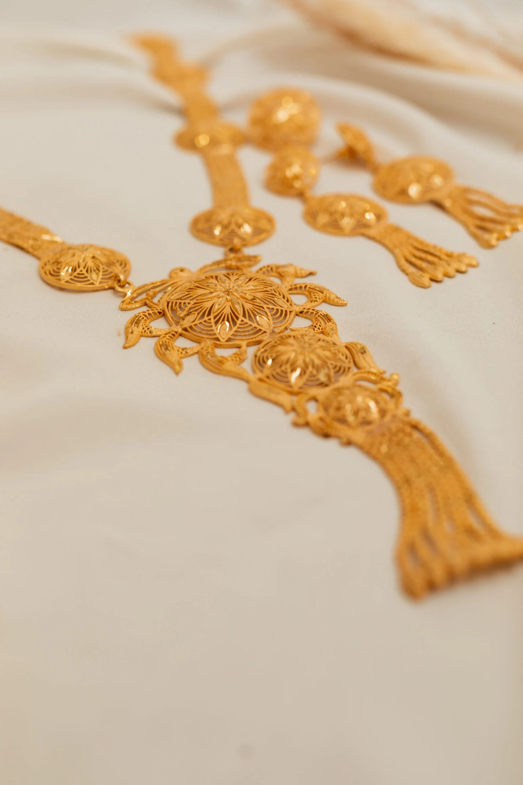 Gold-Plated Necklace and Earrings Set - Image 2