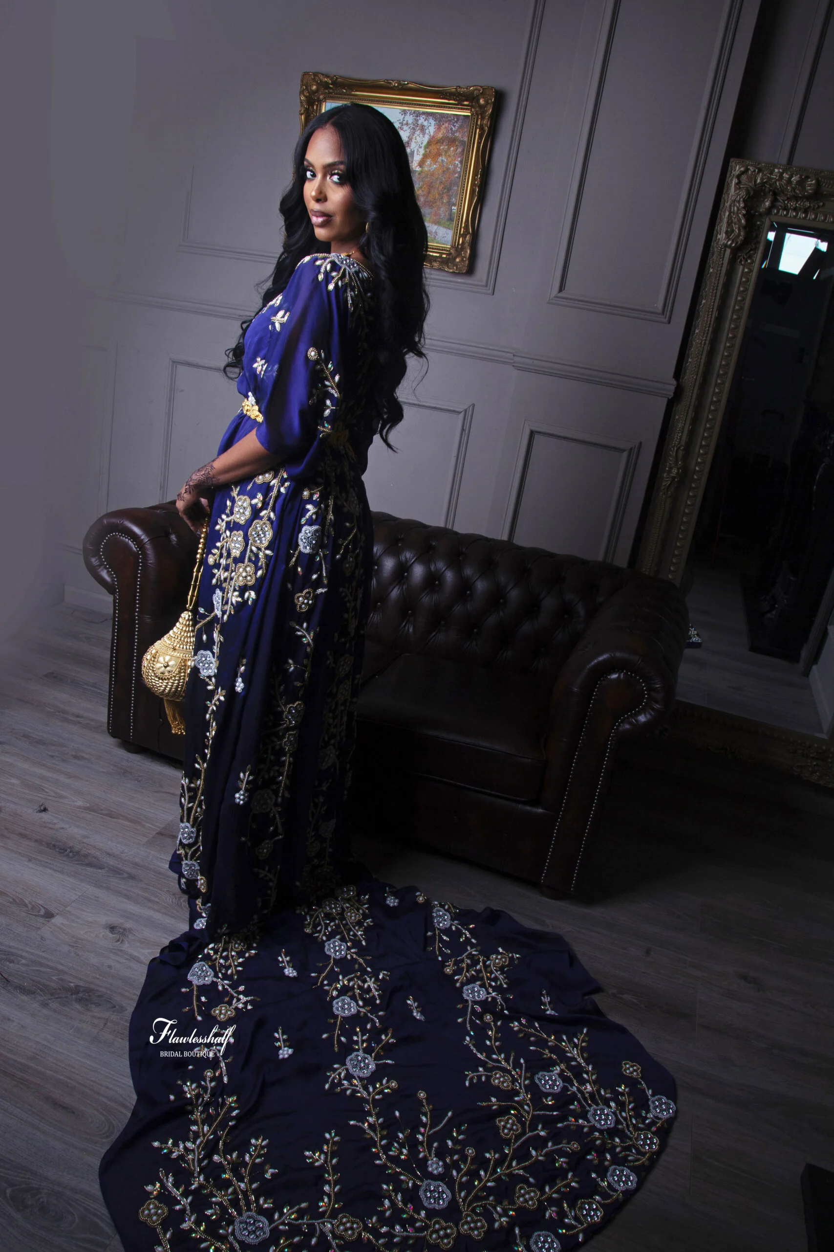 Ashkaro Bridal Dirac Navy Blue "HAMDI" - Image 3
