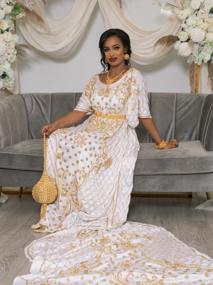 Lulul Collection Bridal Dirac - White & Gold