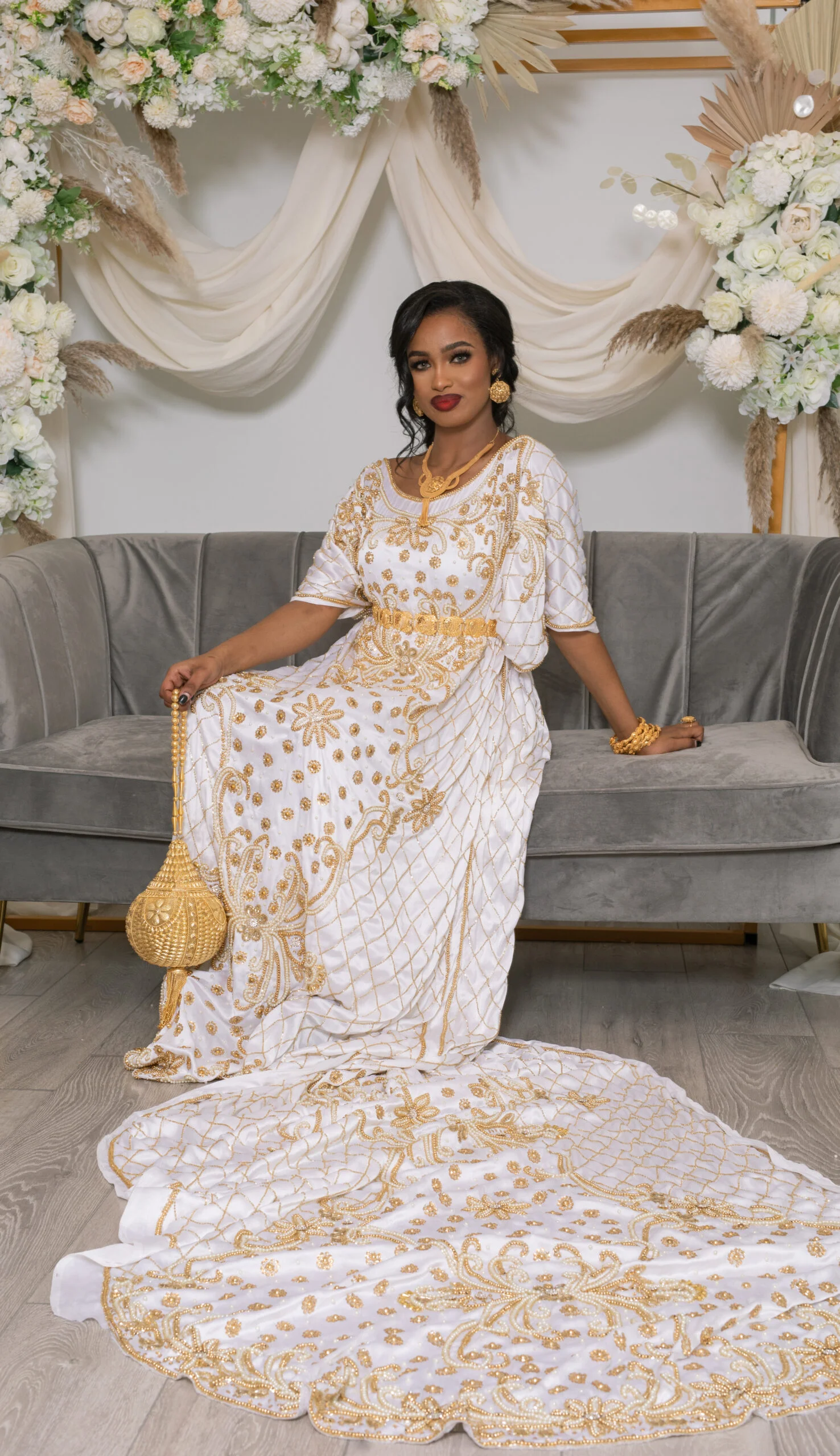 Lulul Collection Bridal Dirac - White & Gold